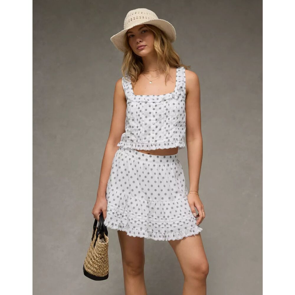 AE x The Summer I Turned Pretty Mini Skirt XXL Top XL Set Floral Daisy Cottage